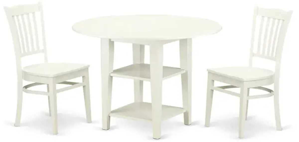 Dining Room Set Linen White, SUGR3-LWH-W