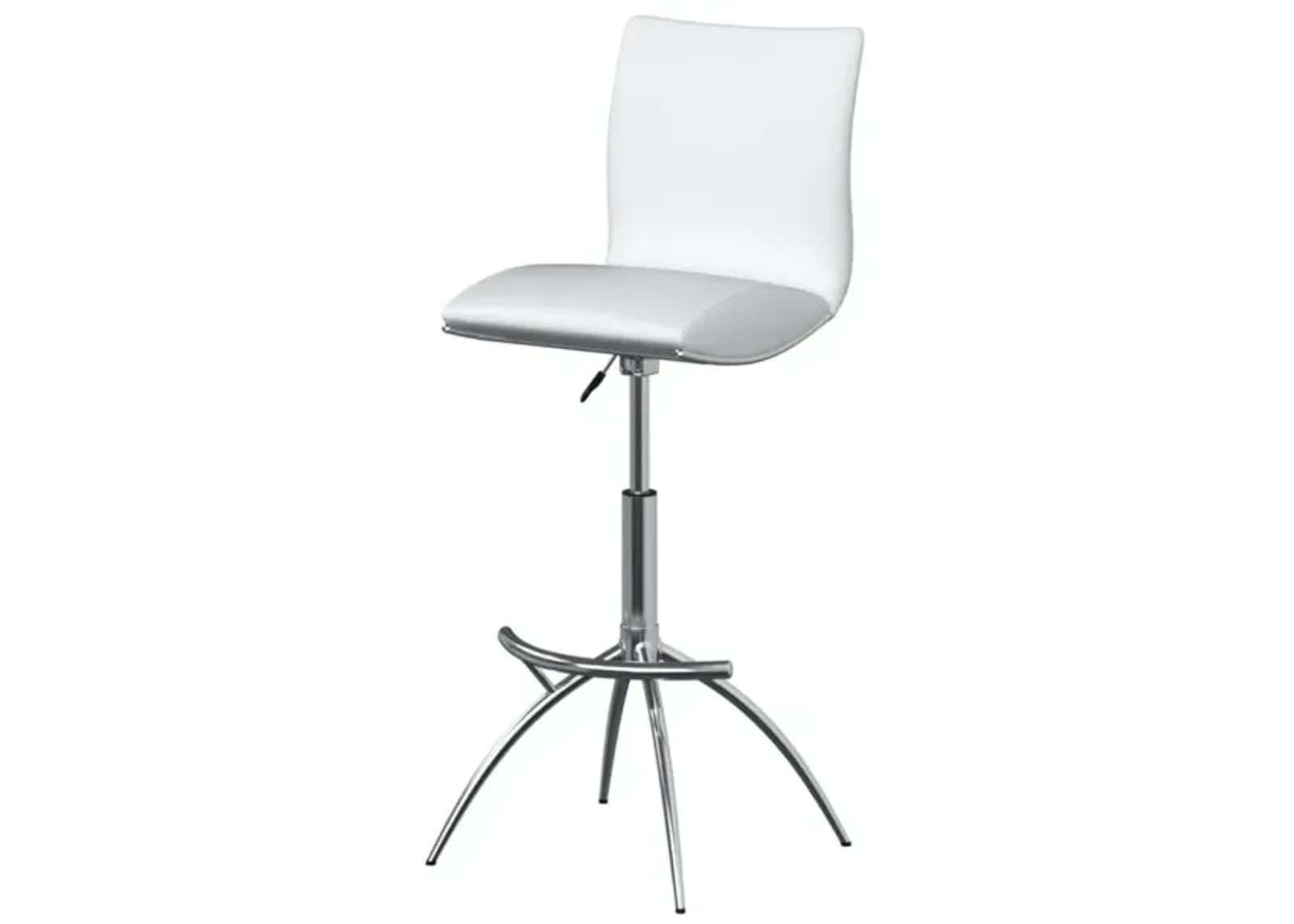 Pure White Pu Seat, Chrome Base Stool, Set Of 2