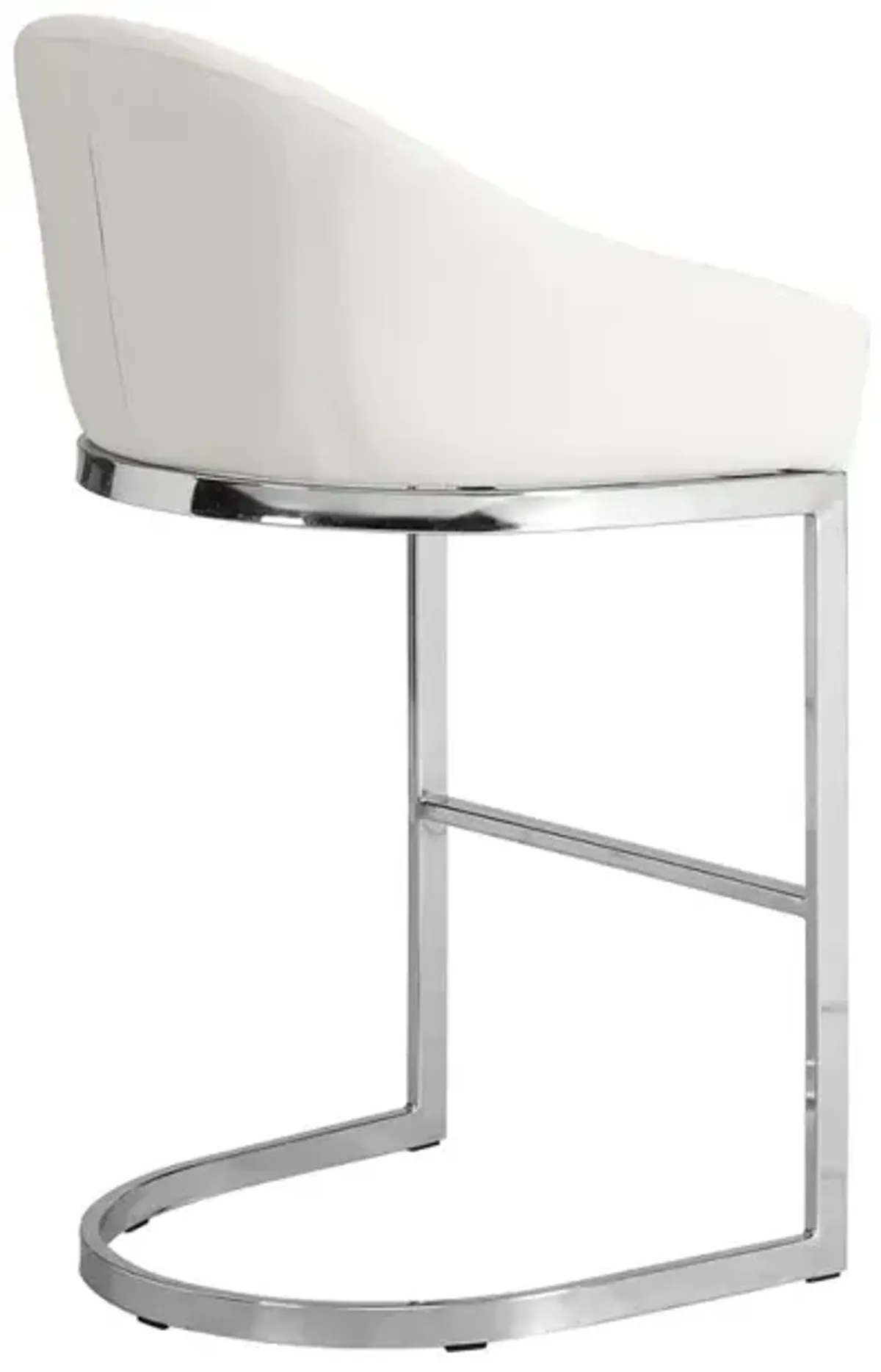 Carolina Living Torano 26 Upholstered Counter Stool - Chrome - White Upholstery