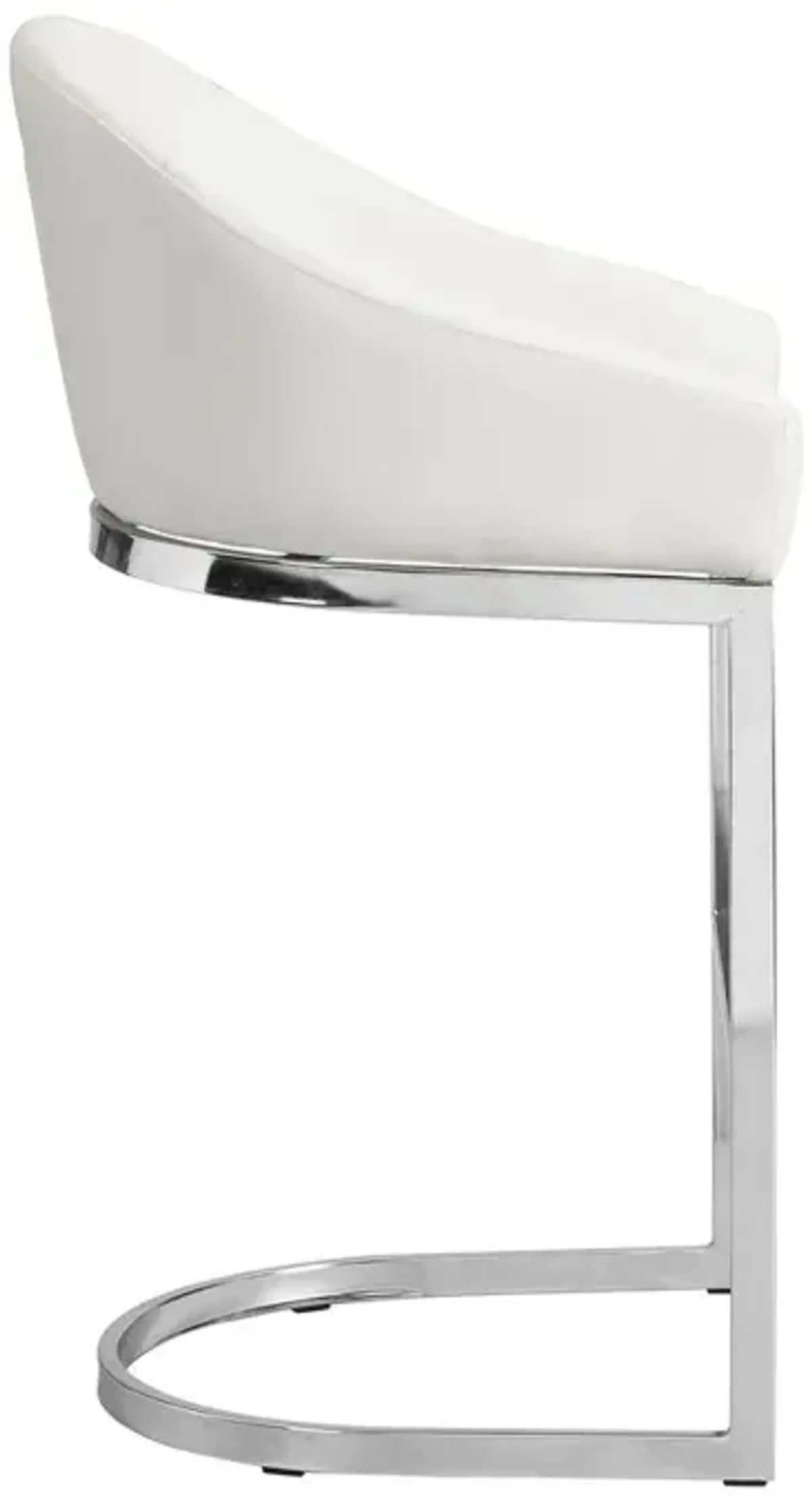 Carolina Living Torano 26 Upholstered Counter Stool - Chrome - White Upholstery