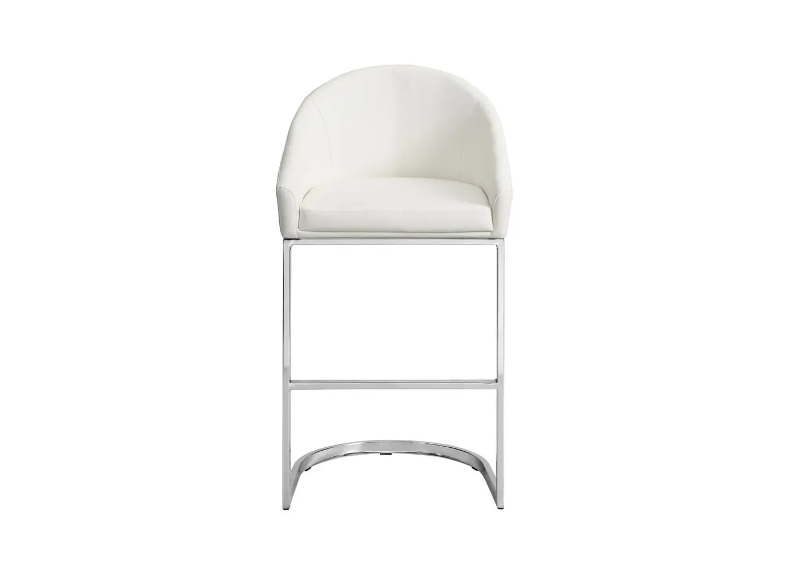 Carolina Living Torano 26 Upholstered Counter Stool - Chrome - White Upholstery