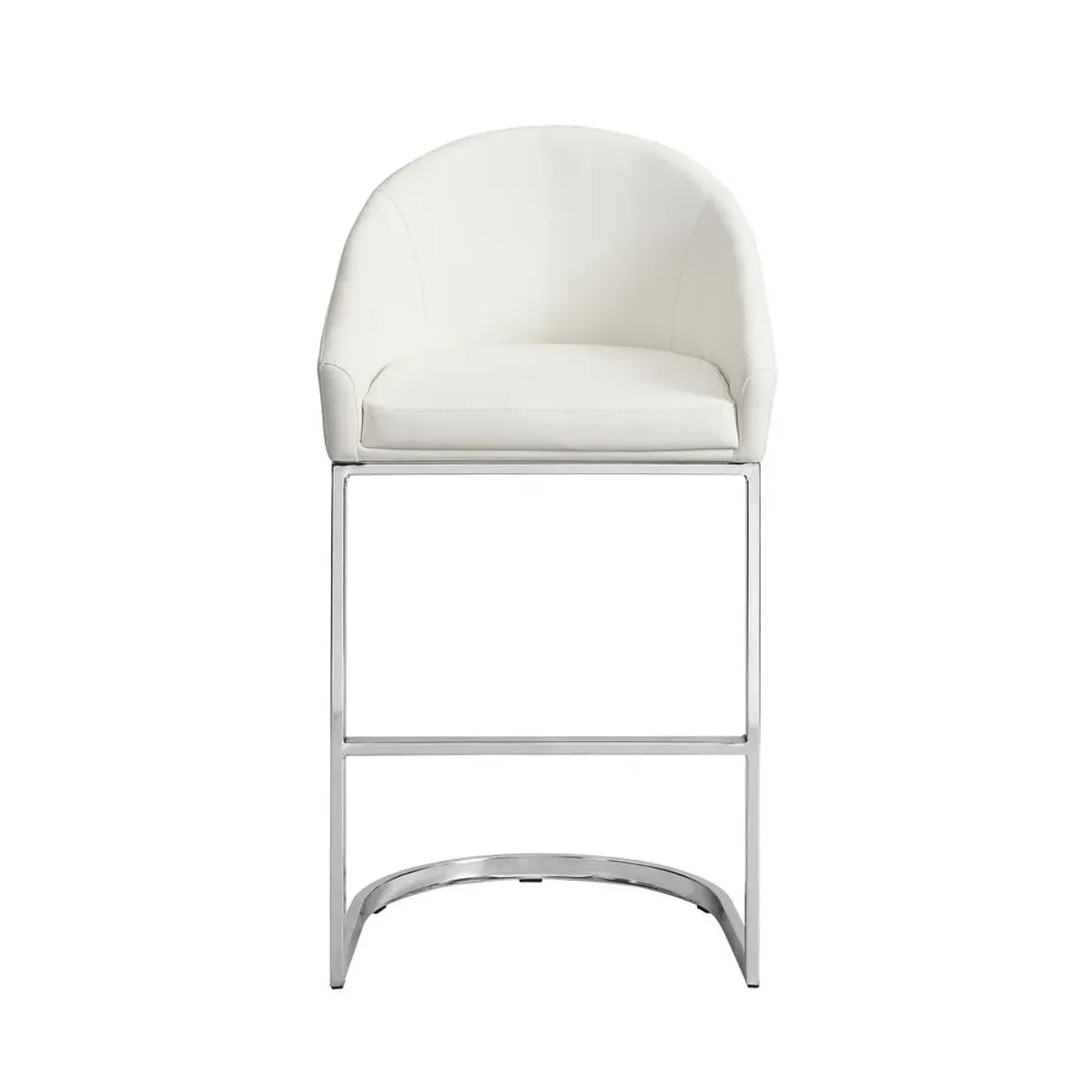 Carolina Living Torano 26 Upholstered Counter Stool - Chrome - White Upholstery