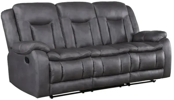 New Classic Furniture Morello Fabric Sofa with Dual Recliners, Gray