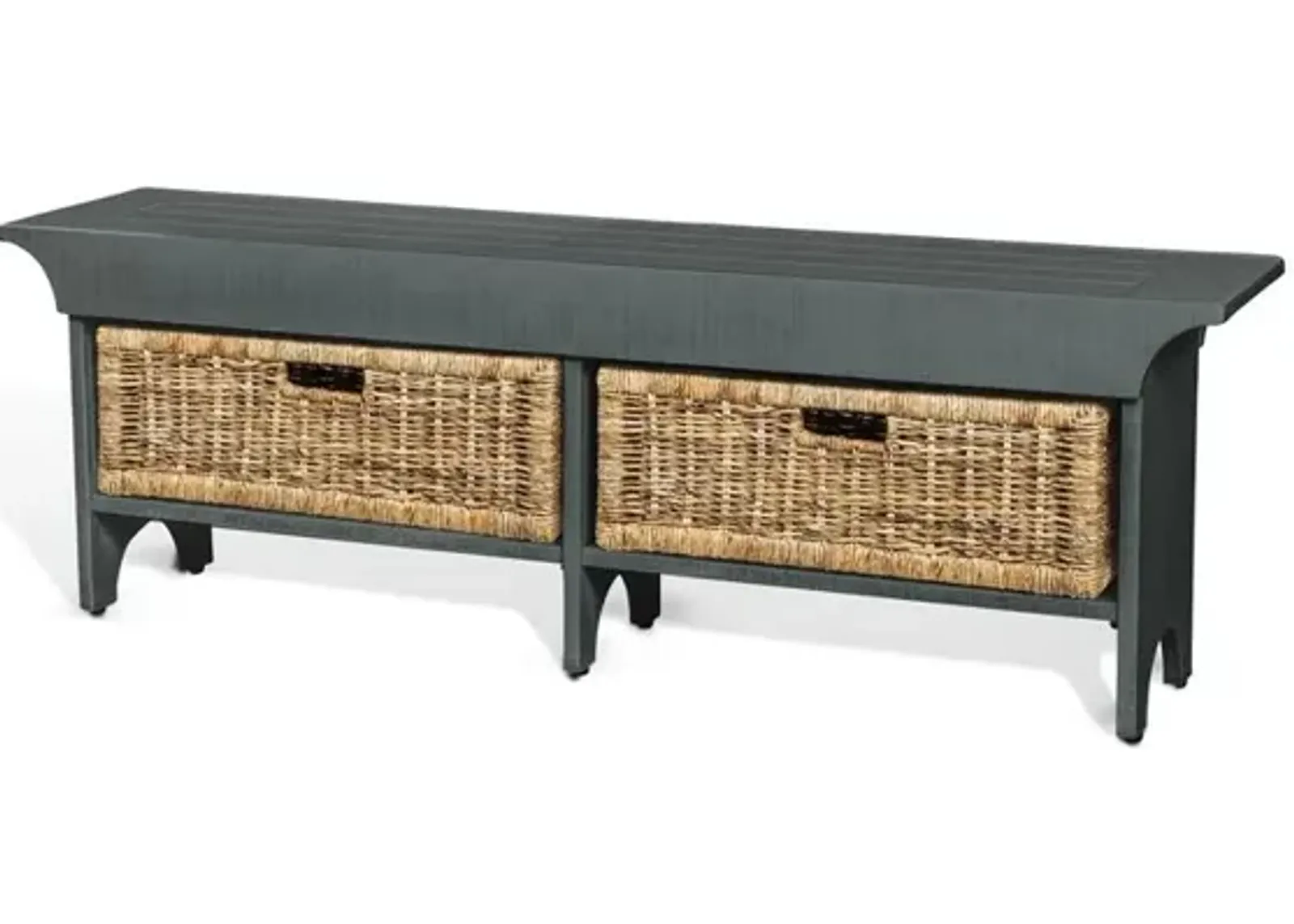 Sunny Designs 55W Bench with Woven Baskets