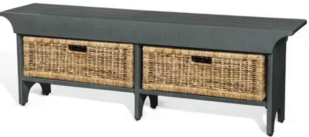 Sunny Designs 55W Bench with Woven Baskets