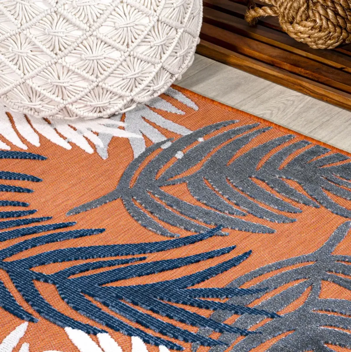 Montego High-Low Tropical Palm Area Rug