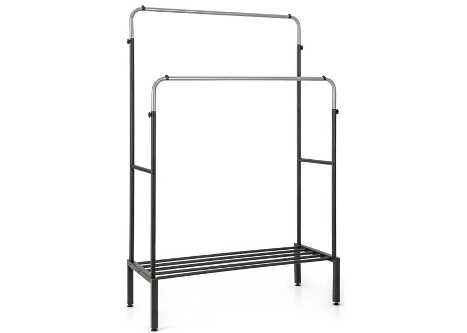 Double Rod Clothes Garment Rack with Adjustable Heights