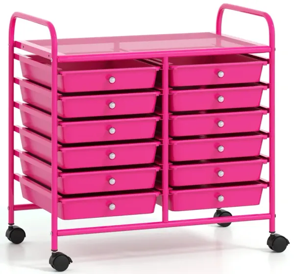 Heavy-Duty Rolling Cart with 12 Drawers – Ideal for Craft & Office Use