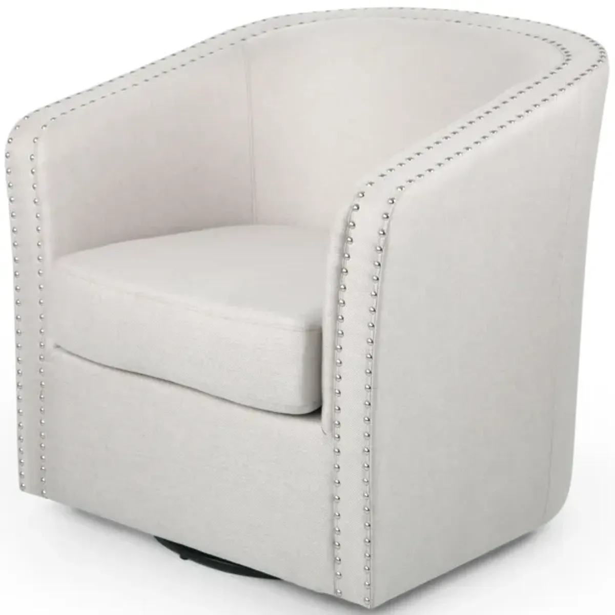 Streamdale Contemporary Upholstered Swivel Club Chair with Nailhead Trim