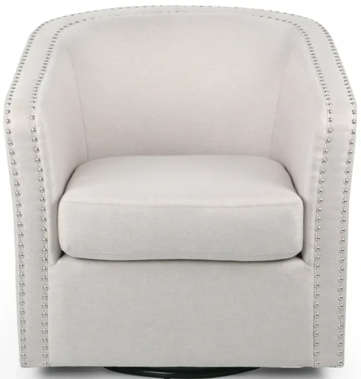 Streamdale Contemporary Upholstered Swivel Club Chair with Nailhead Trim
