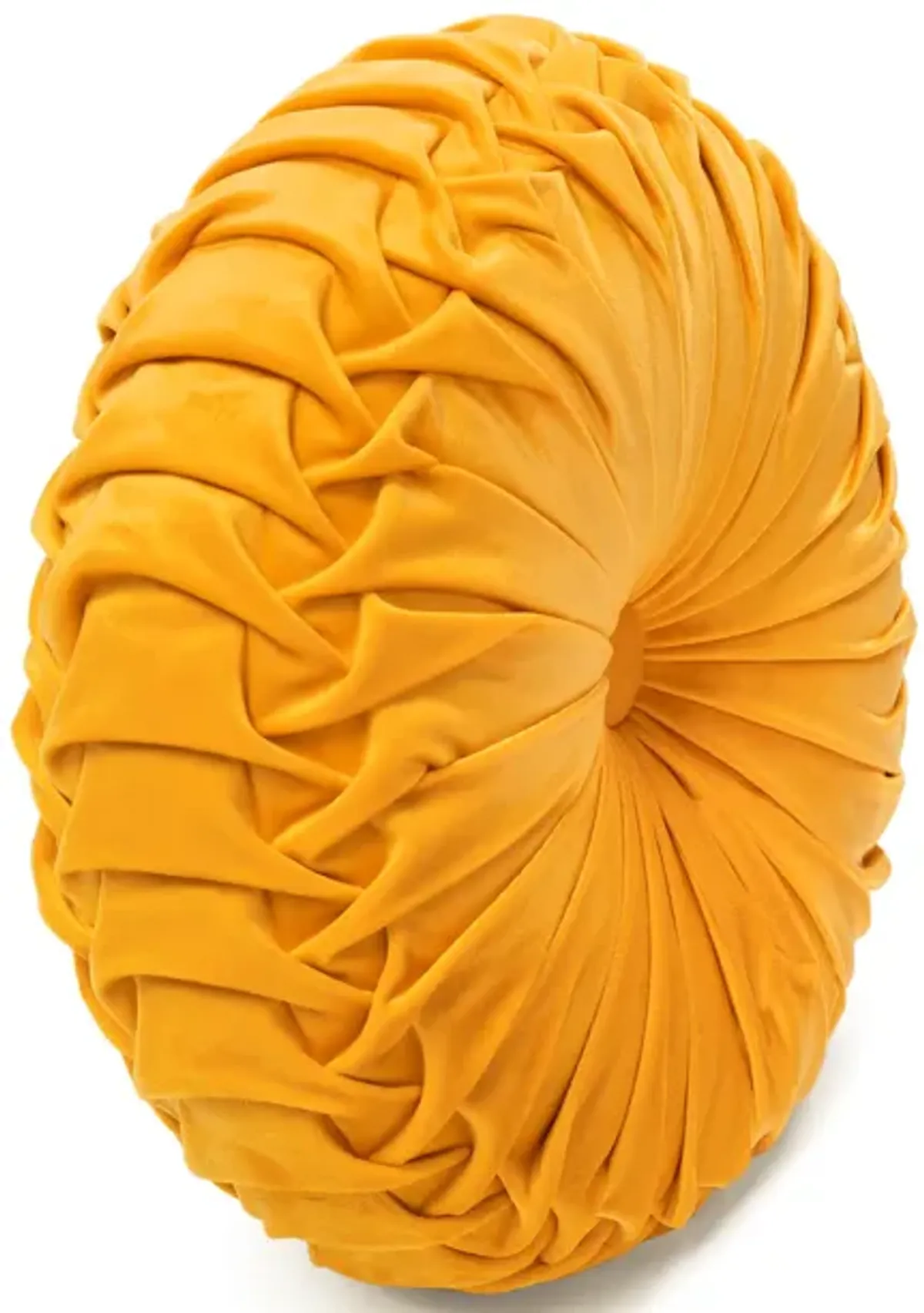 Round Pleated Soft Velvet Decorative Pillow