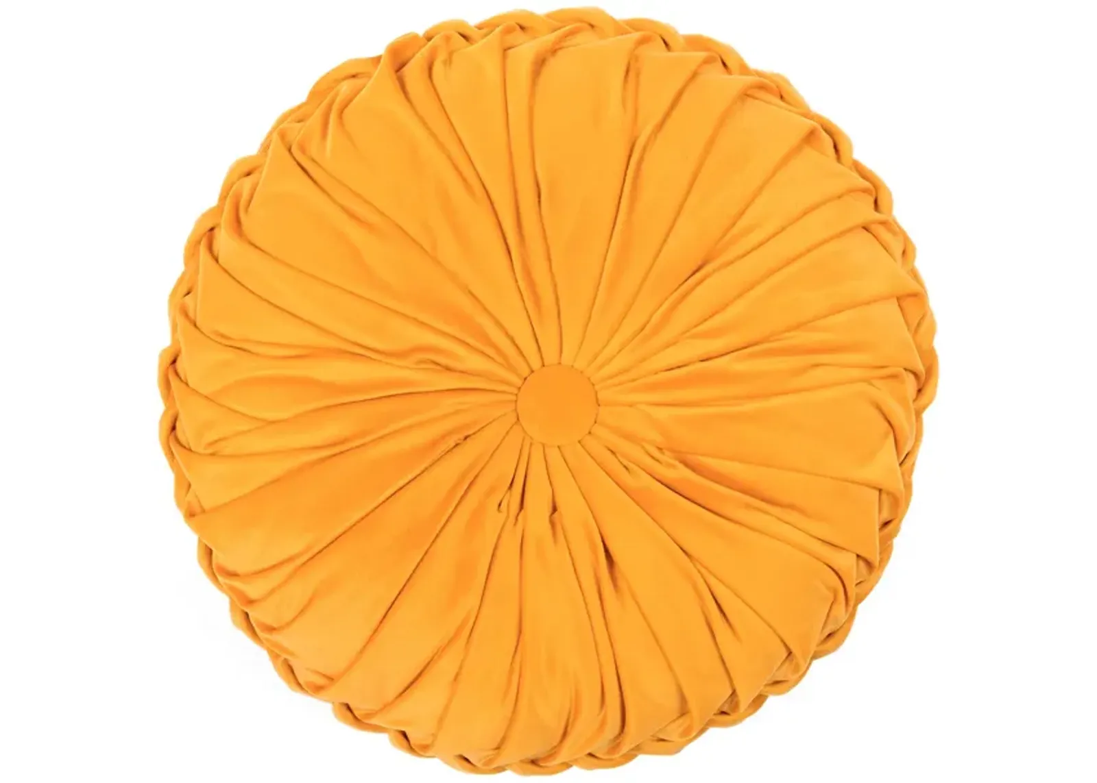 Round Pleated Soft Velvet Decorative Pillow