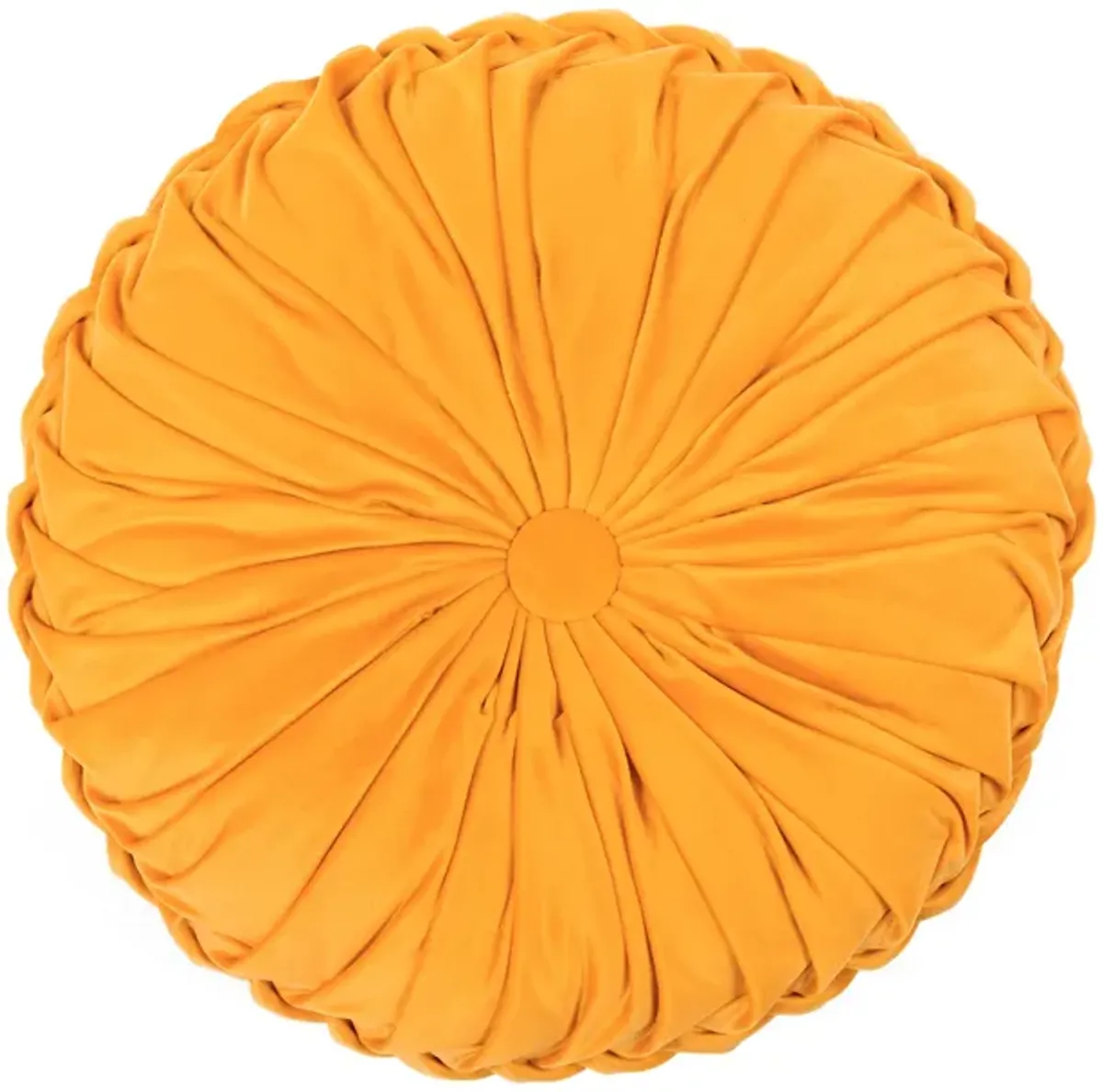 Round Pleated Soft Velvet Decorative Pillow