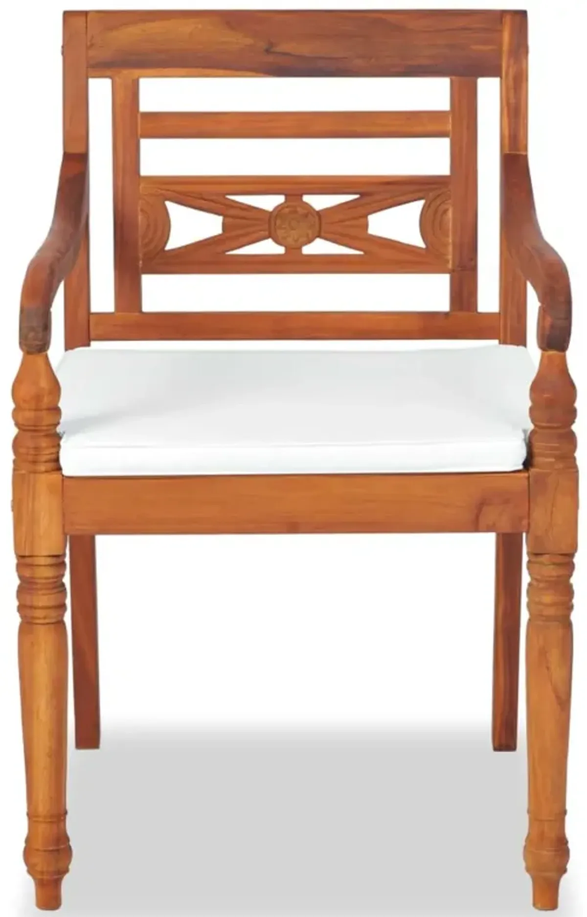 vidaXL Batavia Chairs 2 pcs with Cushions Solid Teak Wood