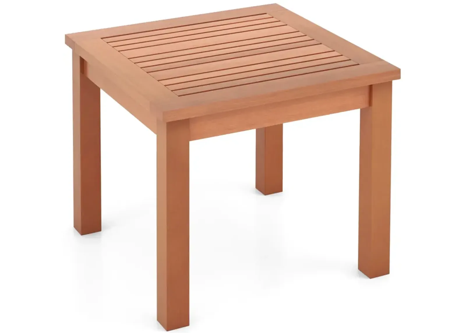 18 Inch Square End Outdoor Adirondack Side Table with Slatted Tabletop