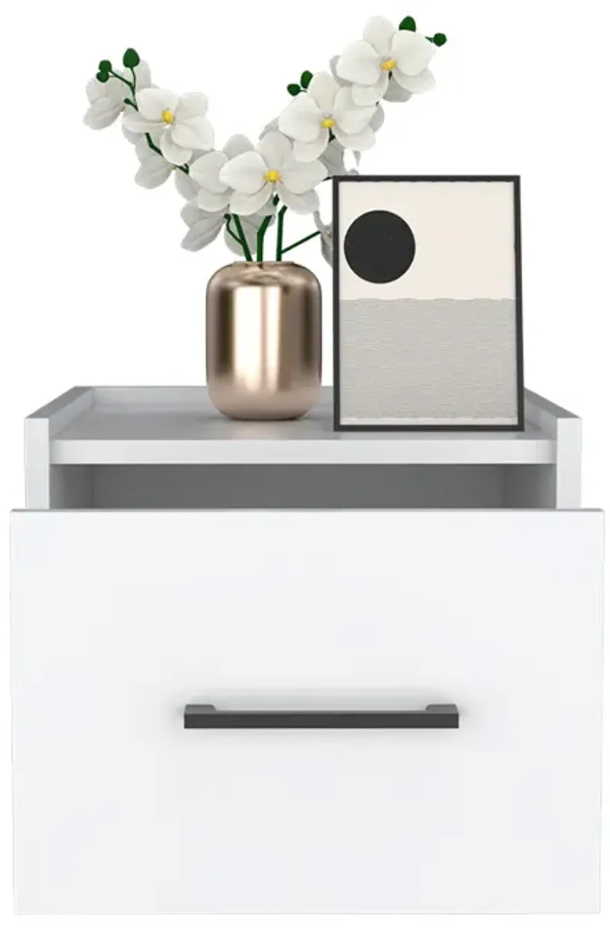 Floating Nightstand Calion, Bedroom, White