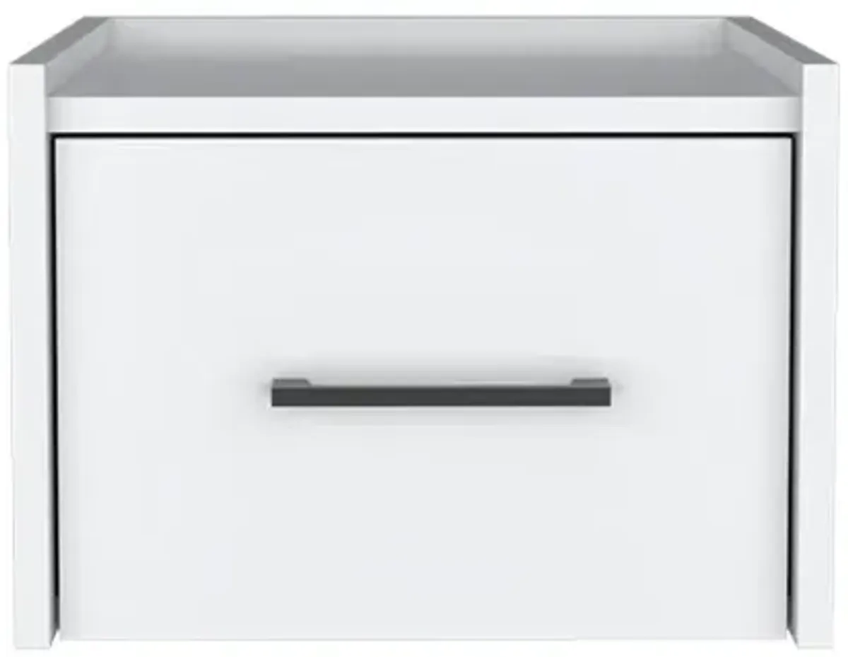 Floating Nightstand Calion, Bedroom, White