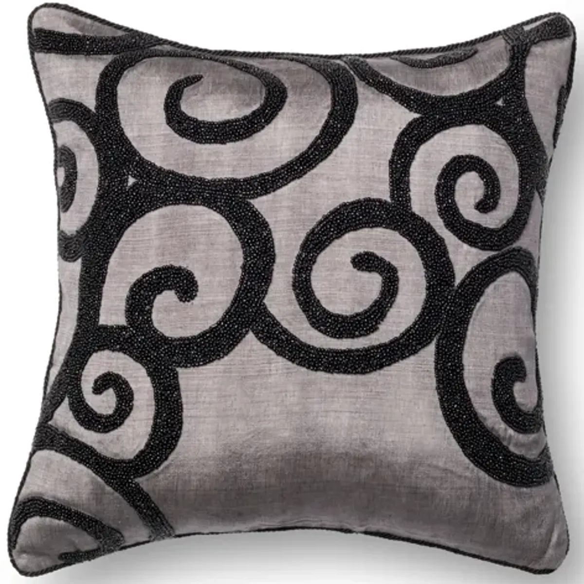 P0010 Grey/Black 18"x18" Down Pillow