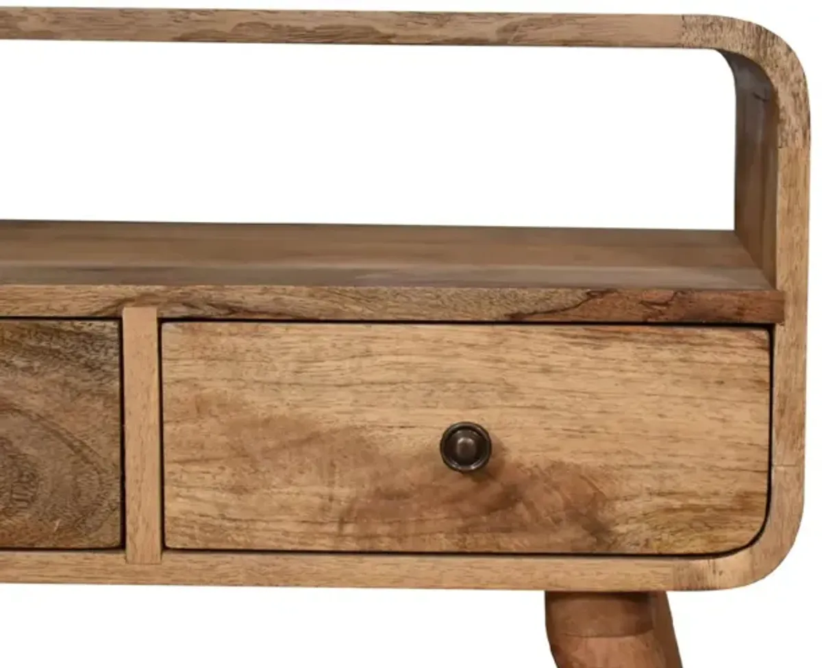 Mini Curved Oak-ish Media Unit