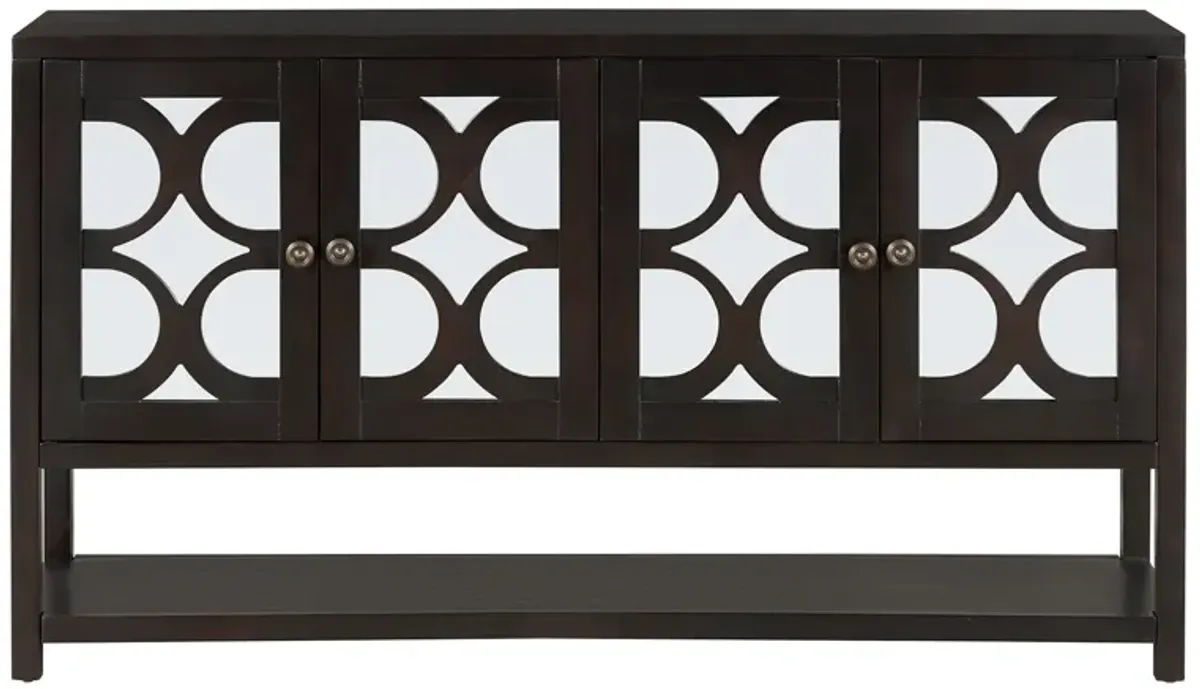 Merax Retro Storage Cabinet Sideboard with Mirrored Doors