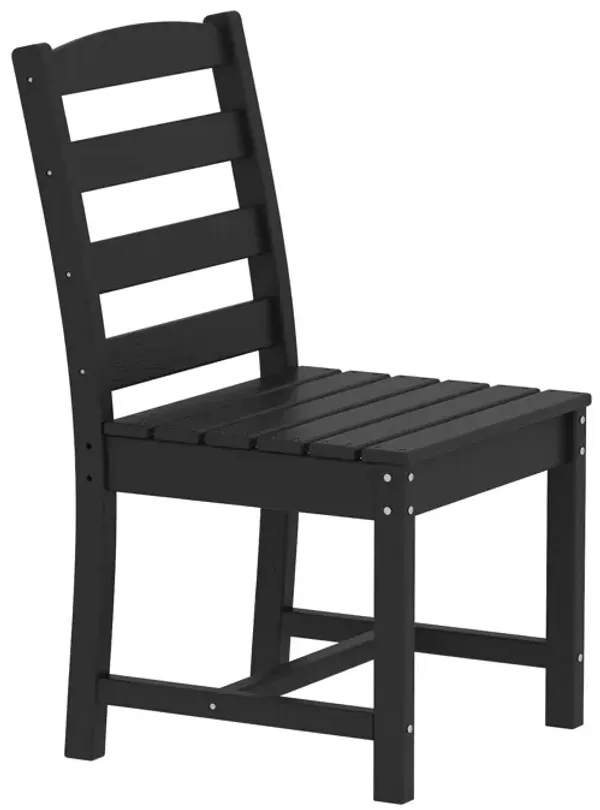 FUFU&GAGA Patio Dining Chair, No Armrests, Waterproof & UV Resistant, Outdoor Furniture (18.5" W x 18.9" D x 34.2" H), Black