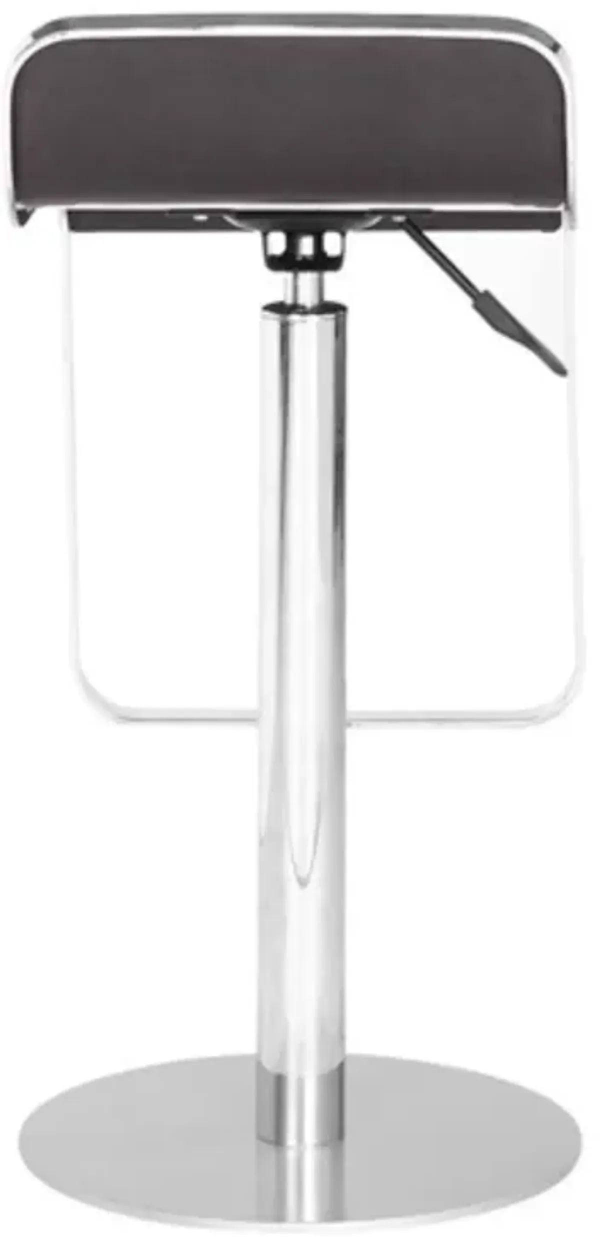 Hivvago Modern Bar Stool with Espresso Brown Faux Leather Swivel Seat