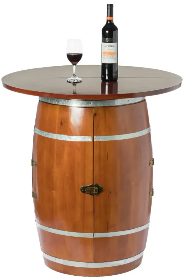 Wine Barrel Round Table Wine Storage Cabinet