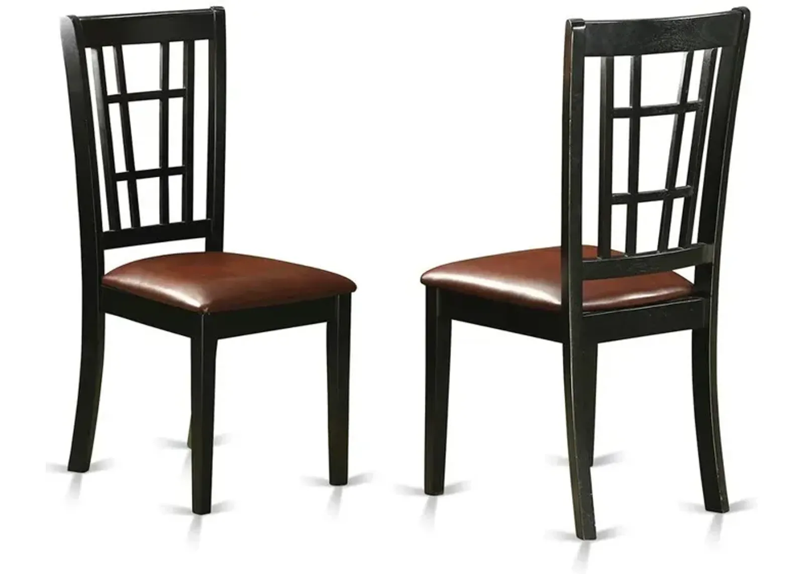 East West Furniture Nicoli  Dining  Chair  with  Faux  Leather    Upholstered  Seat  ,  Set  of  2