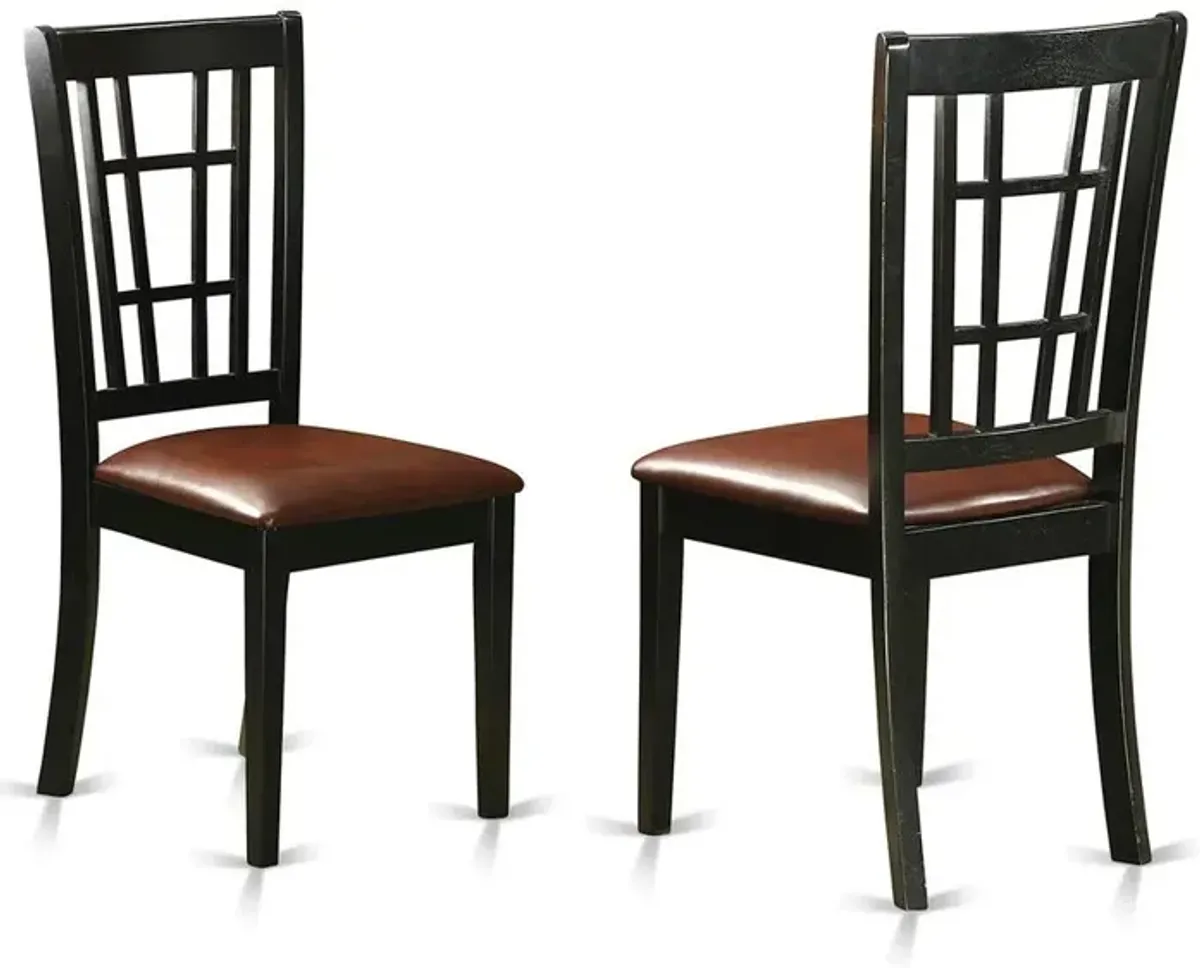 East West Furniture Nicoli  Dining  Chair  with  Faux  Leather    Upholstered  Seat  ,  Set  of  2