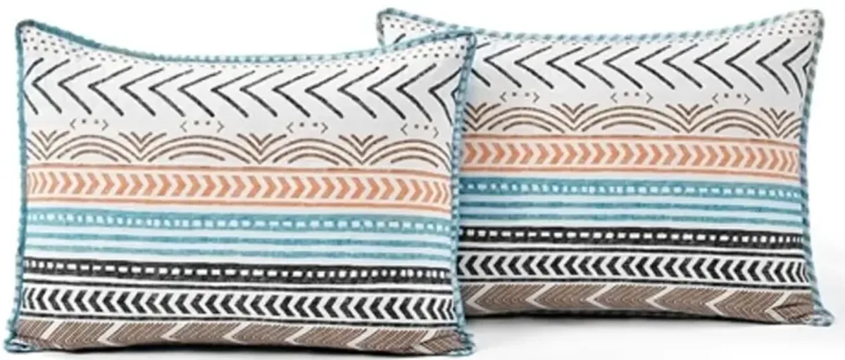Soft Cotton Quilt Set with Scandinavian Chevron Motif, Reversible 3-Piece Bedding for Stylish Home Décor