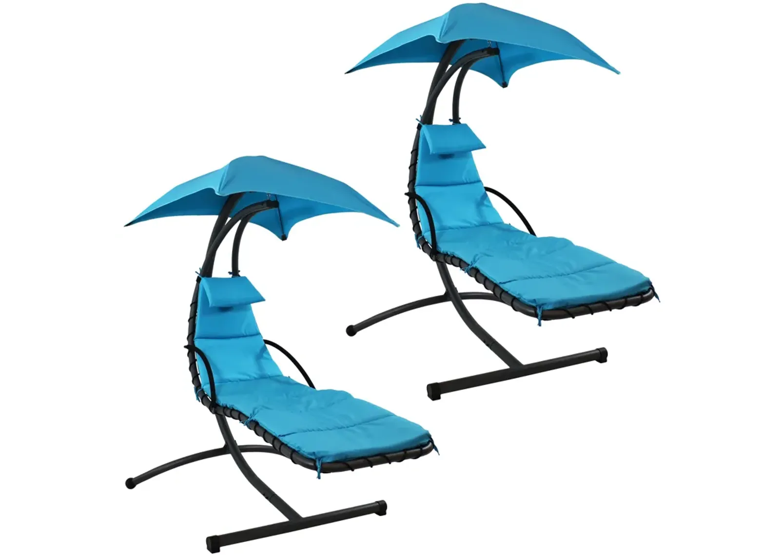 Sunnydaze Floating Chaise Lounge Chair with Canopy and Arc Stand