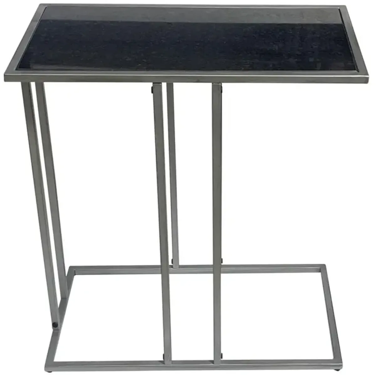 Carolina Living Serena End Table - Black Marble - Industrial