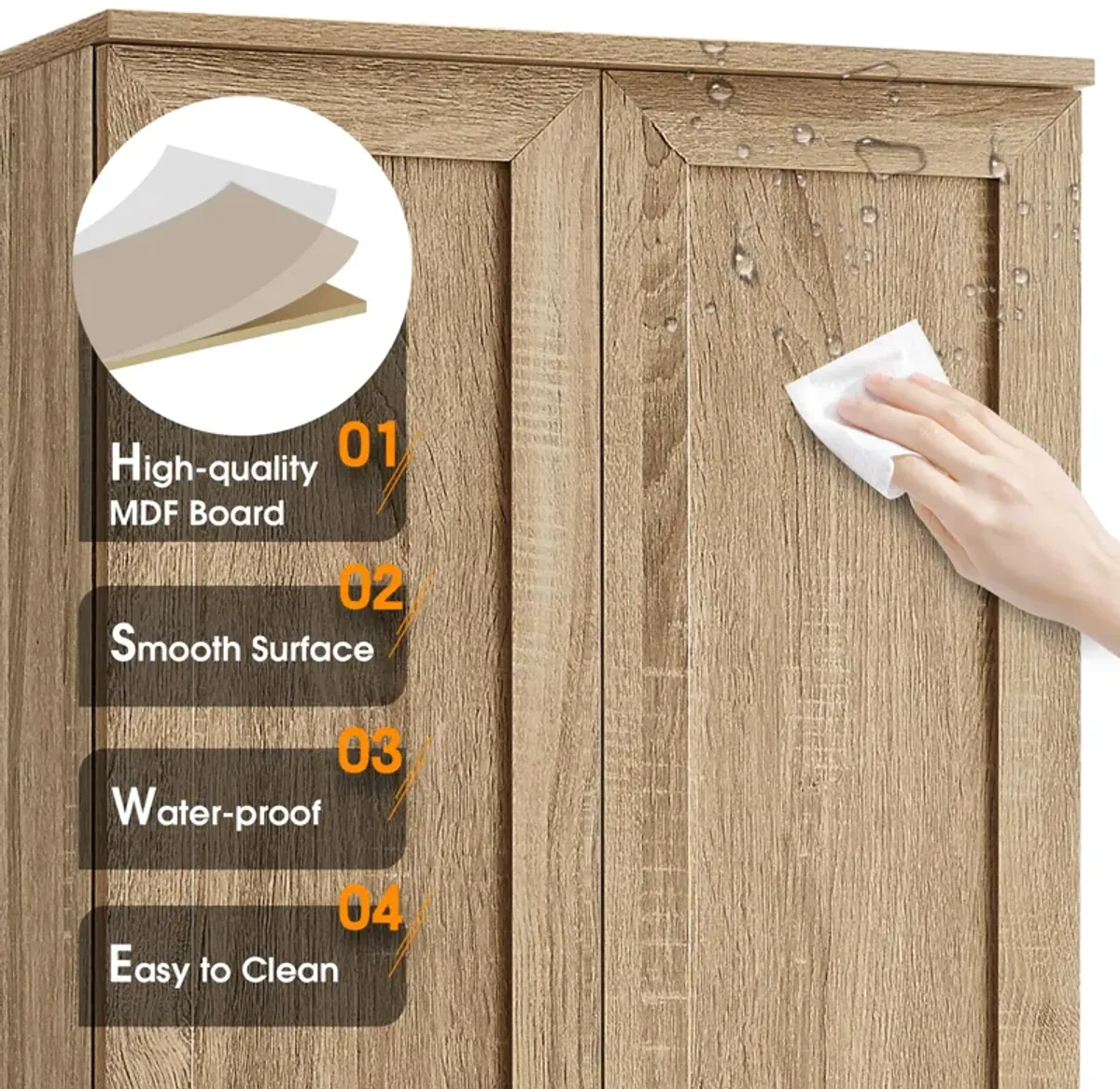 Merax Bathroom Storage Cabinet with 2 Doors