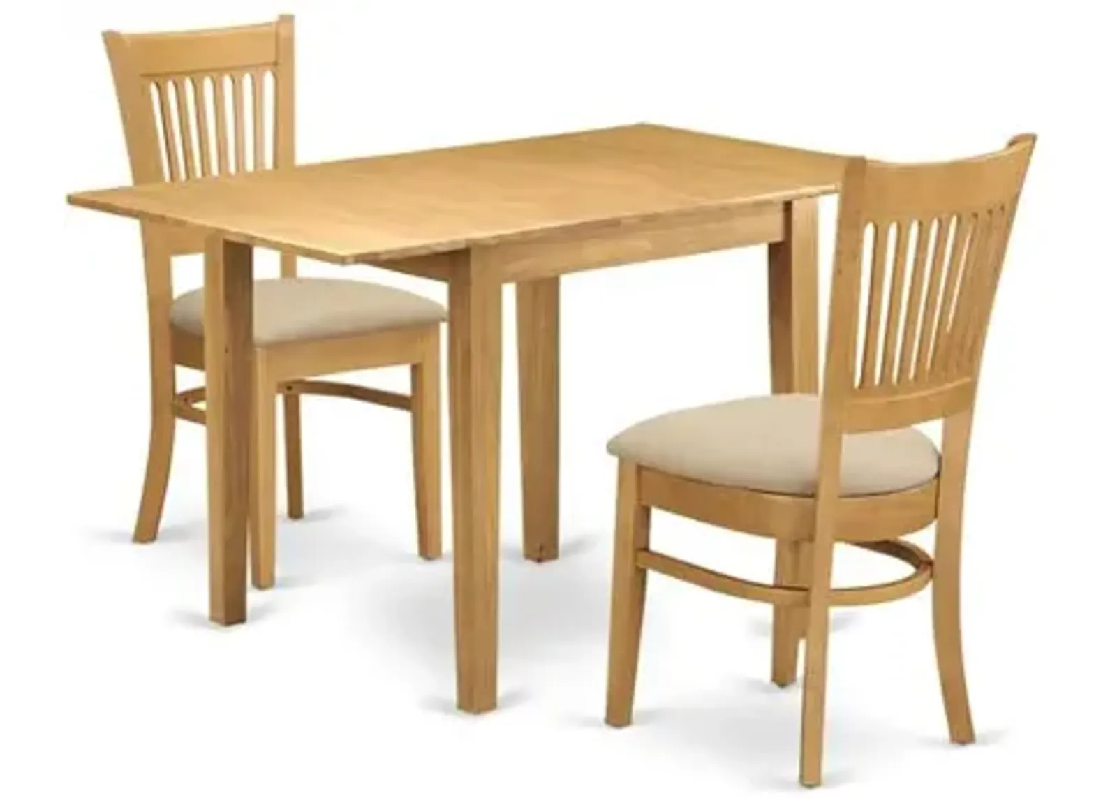 East West Furniture Dining Room Set Oak, NDVA3-OAK-C