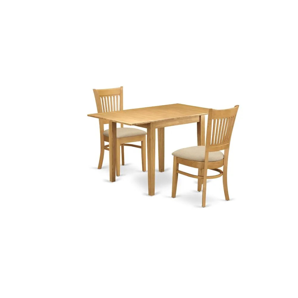 East West Furniture Dining Room Set Oak, NDVA3-OAK-C