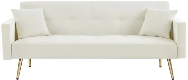 Velvet Convertible Folding Futon Sofa Bed, Sleeper Sofa Couch For Compact Living