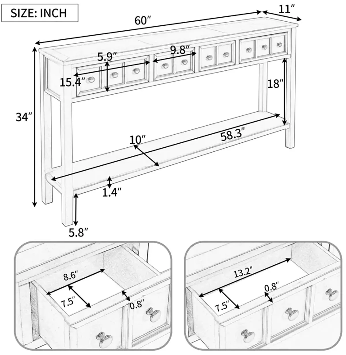 Merax Entryway Console Table