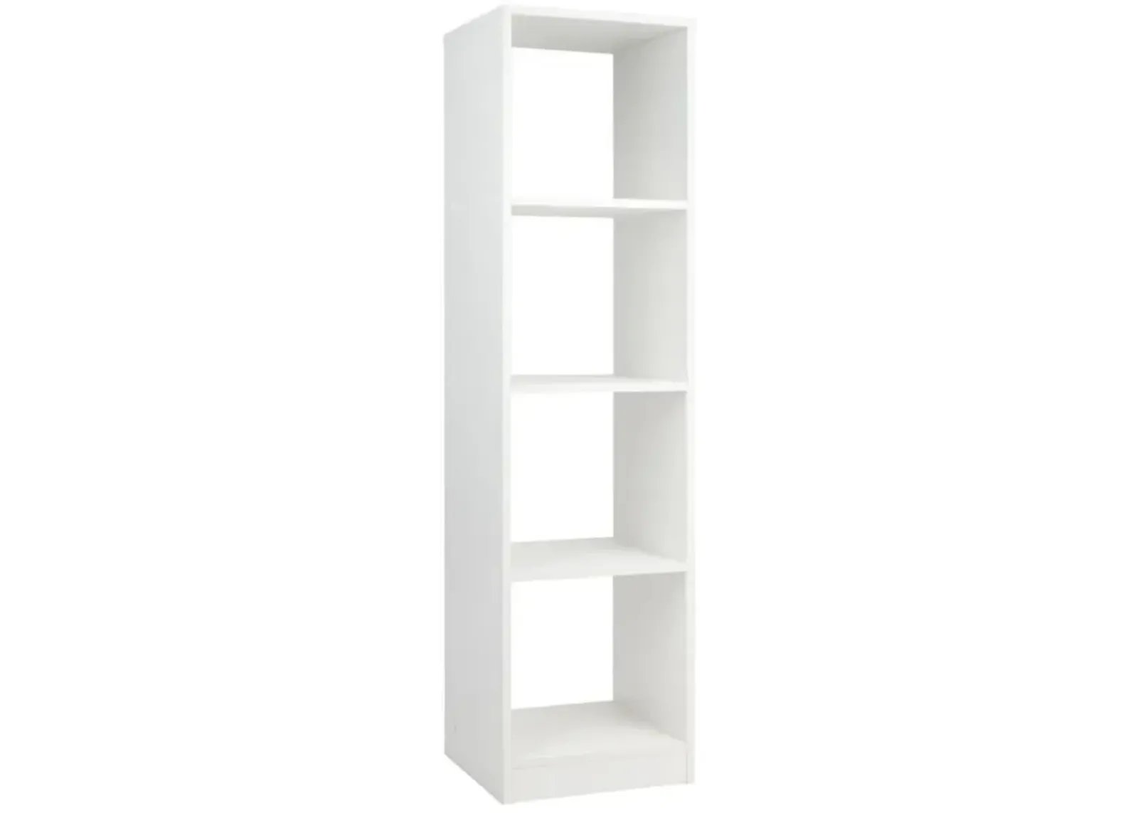 Hivvago 5 Tiers 4-Cube Narrow Bookshelf with 4 Anti-Tipping Kits-White