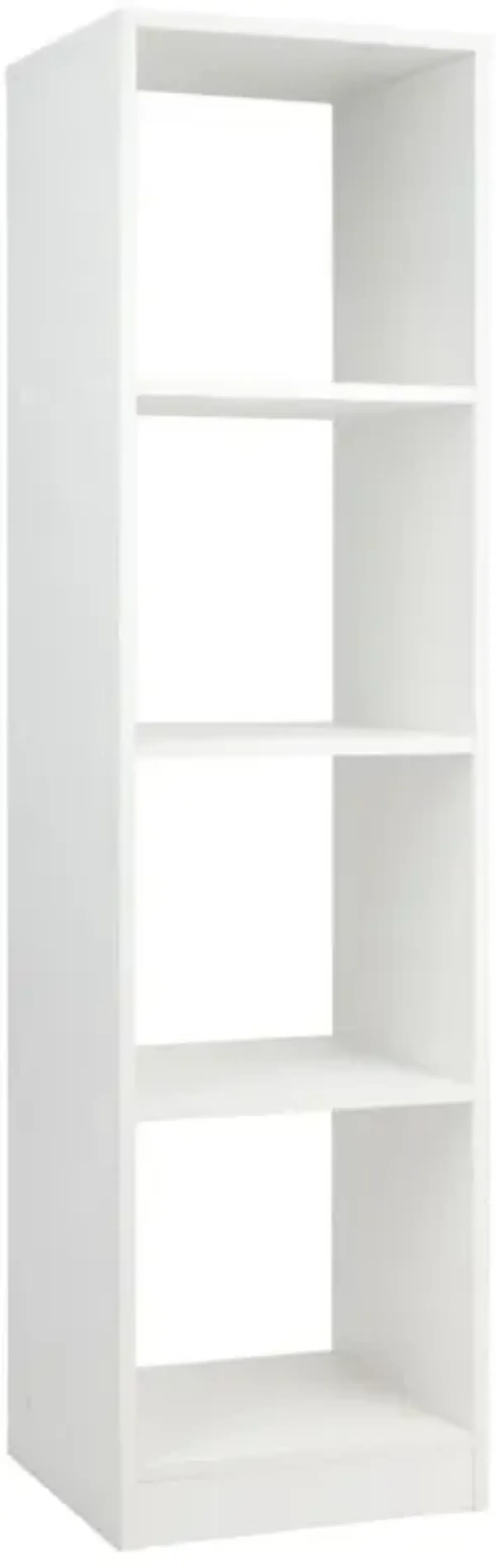 Hivvago 5 Tiers 4-Cube Narrow Bookshelf with 4 Anti-Tipping Kits-White