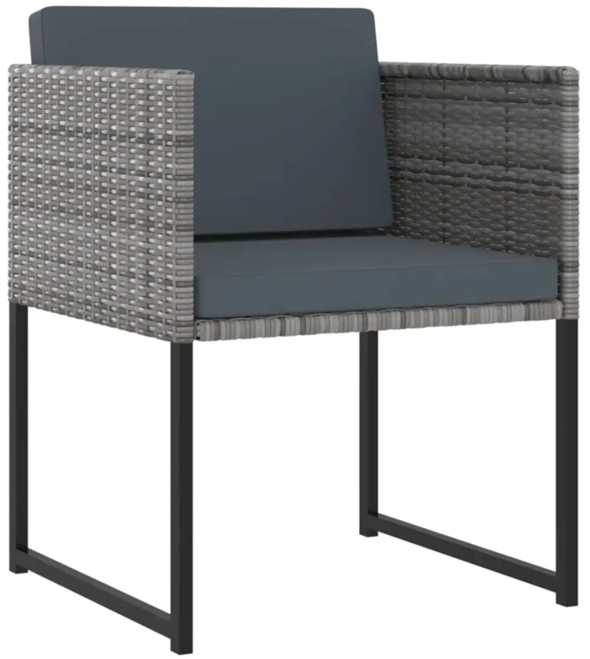 vidaXL 11 Piece Garden Dining Set with Cushions Poly Rattan Gray