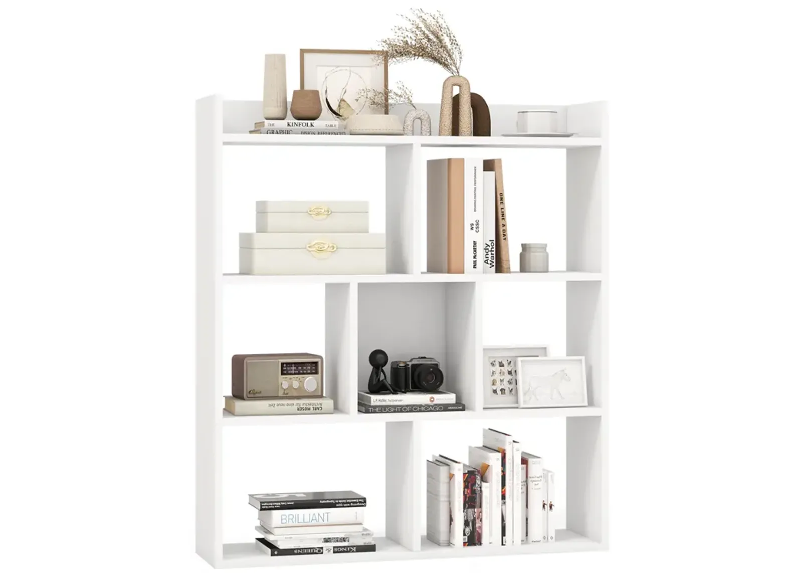 7 Cubes Open-back Bookshelf with Anti-Toppling Devices