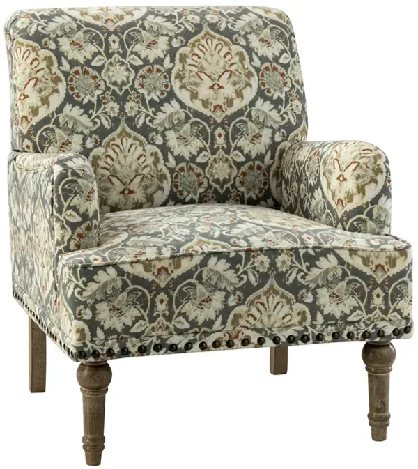 Thyrsus Armchair With Nailhead Trim And Turned Legs