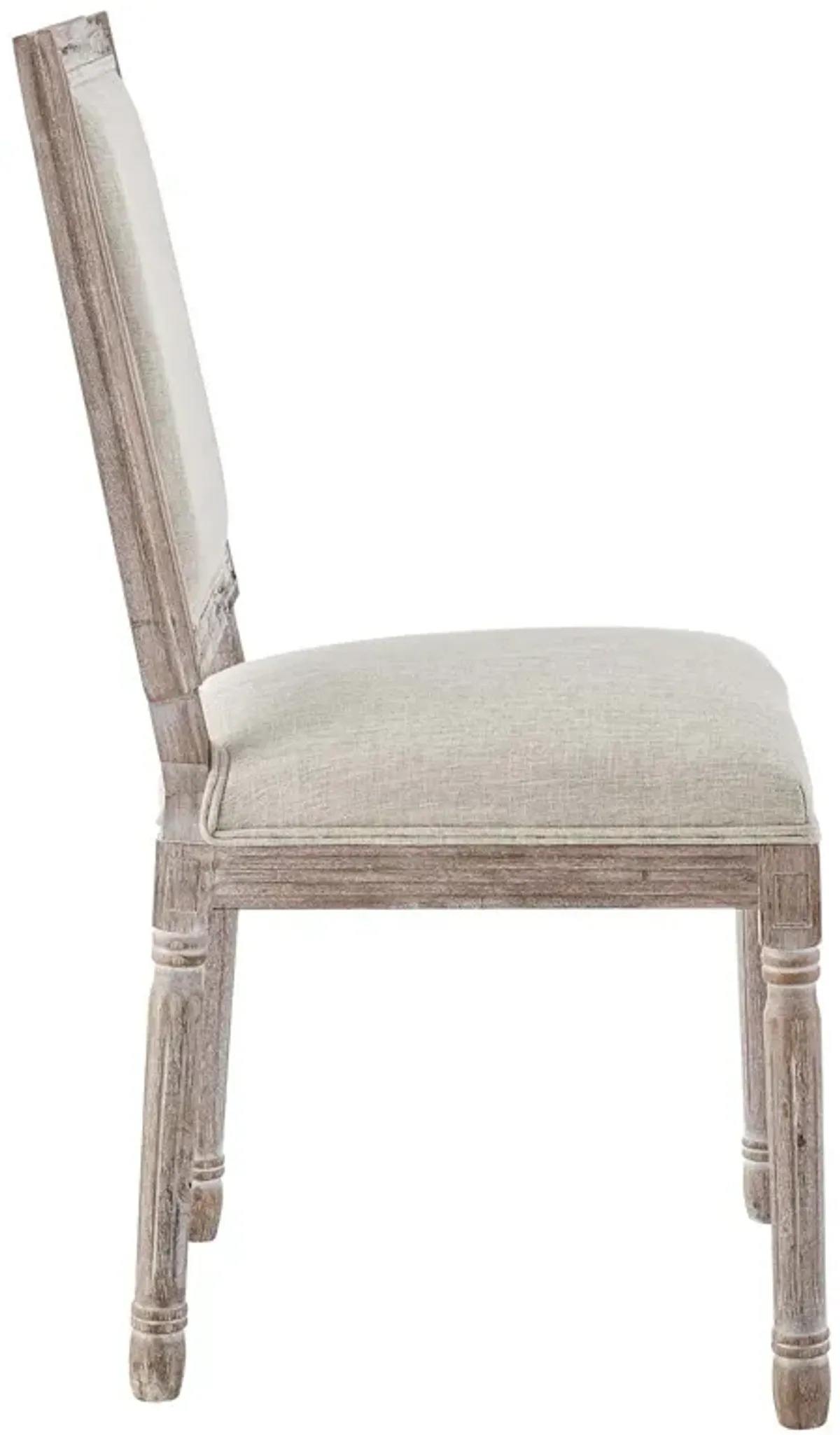 Modway Court French Vintage Upholstered Fabric Dining Chair in Beige