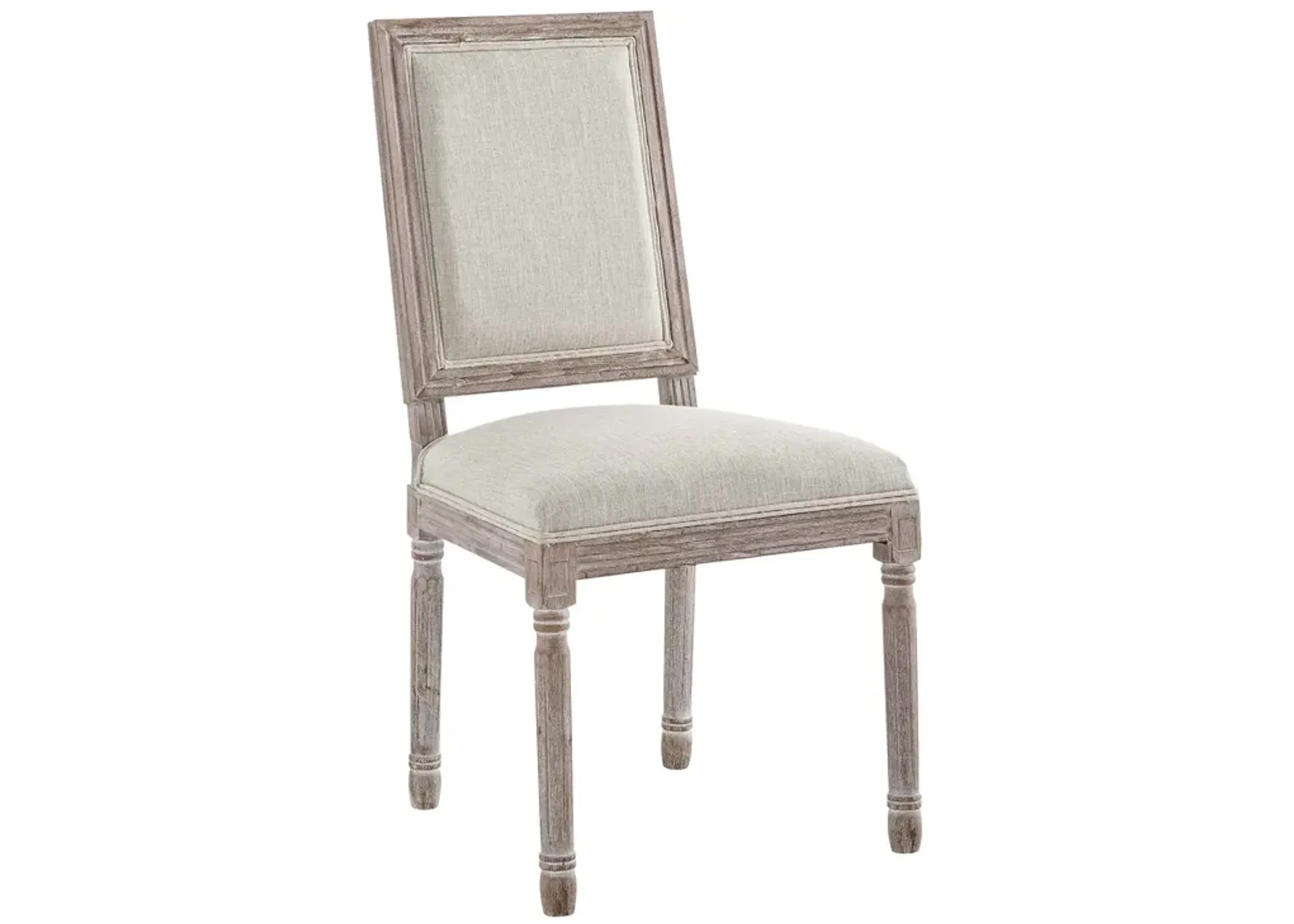 Modway Court French Vintage Upholstered Fabric Dining Chair in Beige