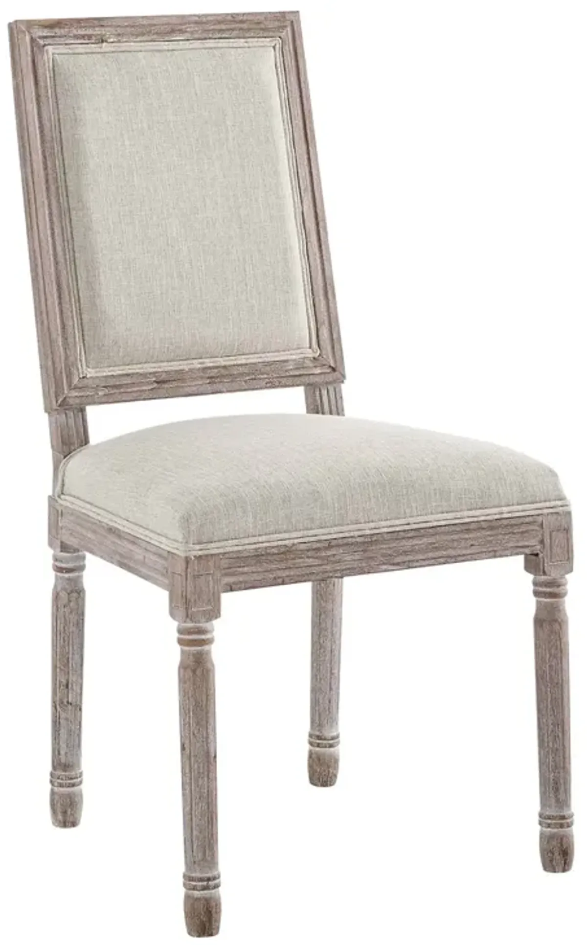 Modway Court French Vintage Upholstered Fabric Dining Chair in Beige