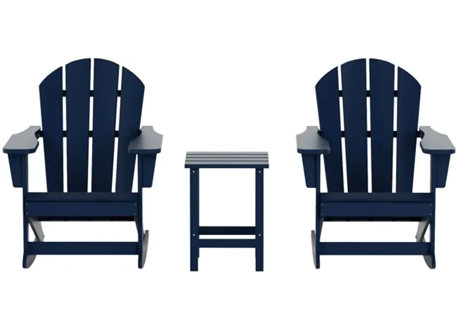 WestinTrends 3-Piece Outdoor Patio Rocking Adirondack Chairs with Side Table Set