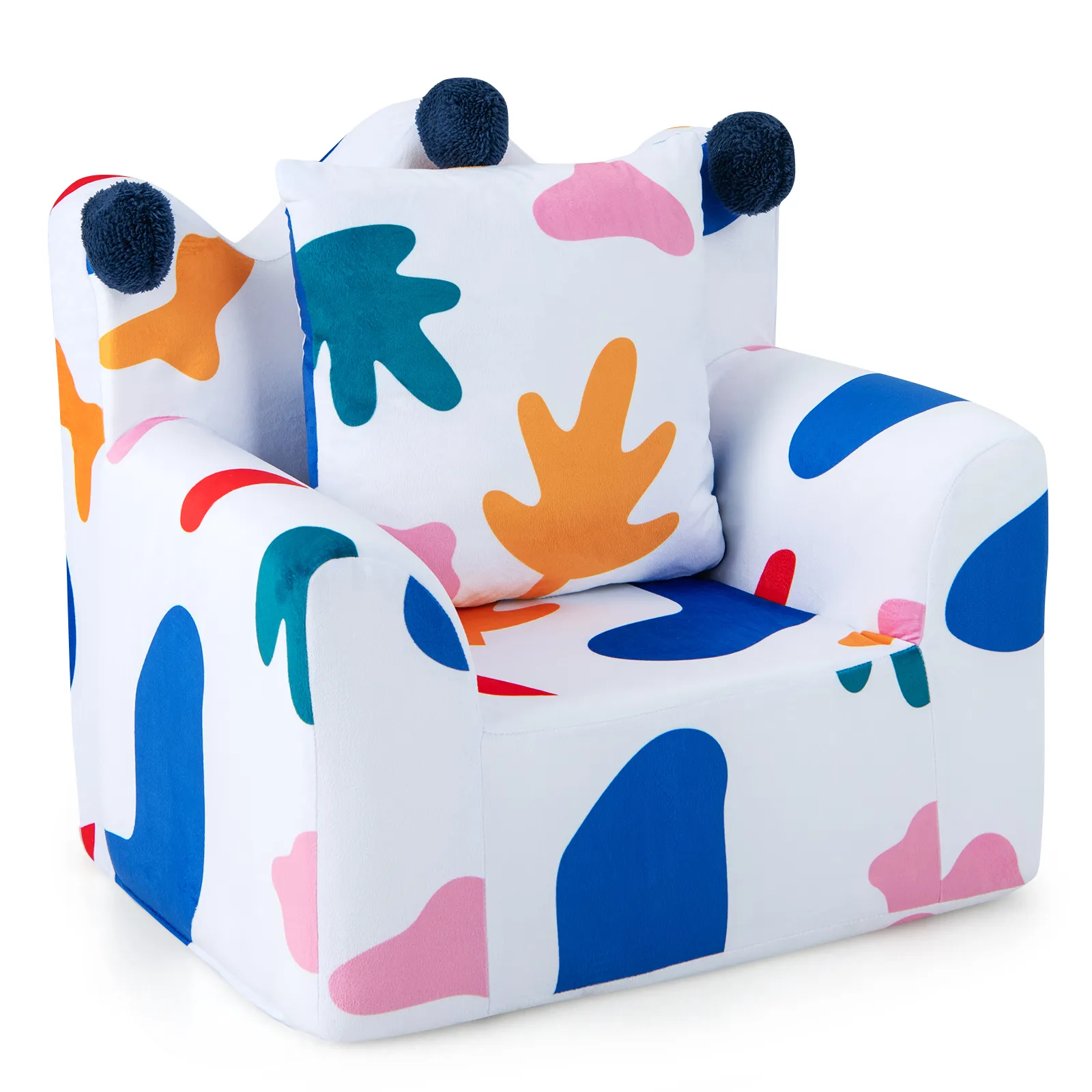 High-density Padding Kids Sofa with Armrest and Extra Pilow