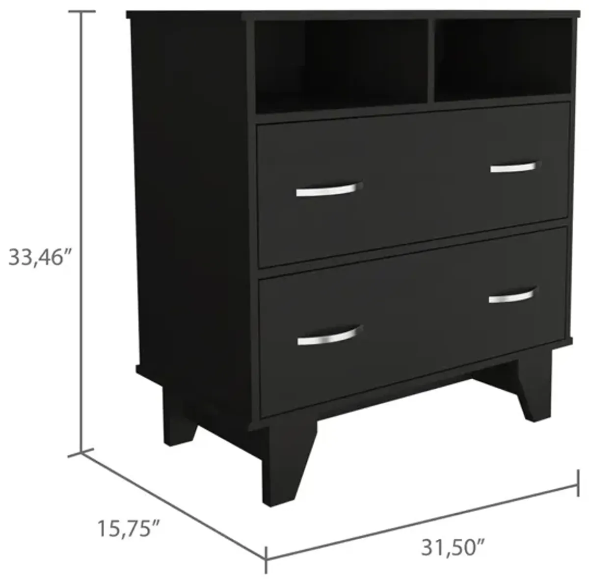 Aaron 2-Drawer 2-Shelf Dresser Wengue