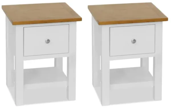 vidaXL Nightstands 2 pcs 14.2"x11.8"x18.5" Solid Oak Wood