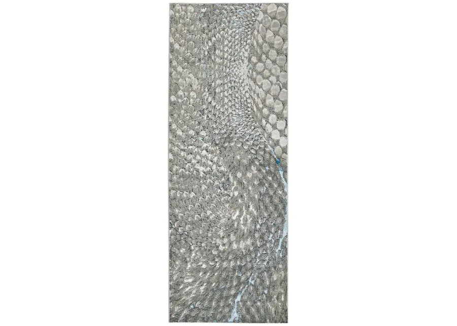 Azure 3403F Blue/Silver/Gray 2'10" x 7'10" Rug